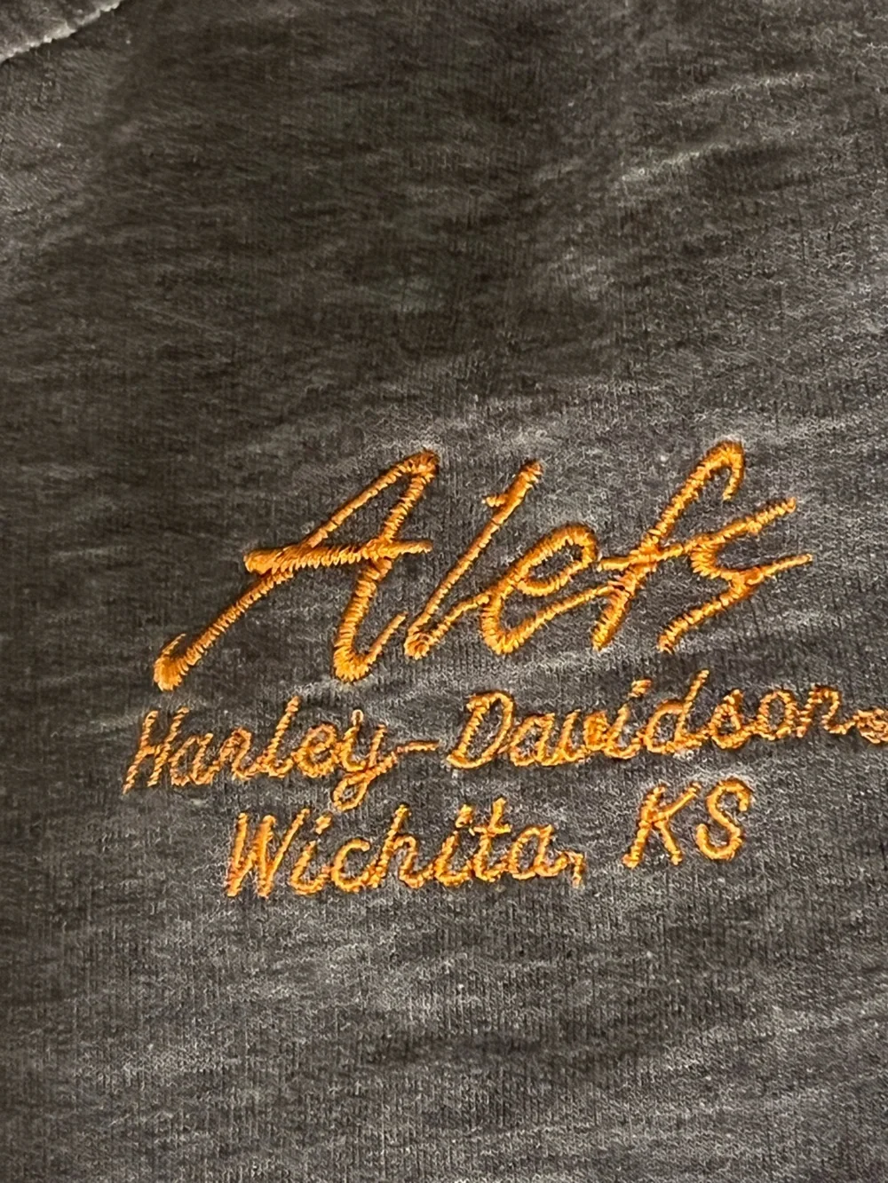 Harley-Davidson Vintage-Wash Lightweight Gray Zip Hoodie Logo & logo tab, 2X